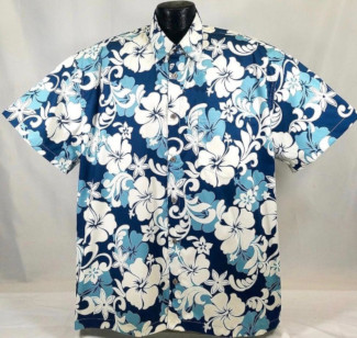 Aqua Blue Hibiscus Hawaiian Shirt